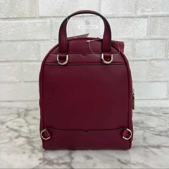 Kate Spade Natalia Burgundy Mini Convertible Leather Backpack - Picture 4 of 12